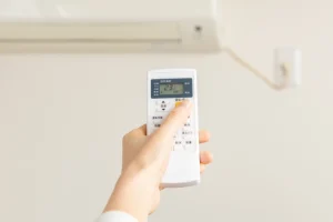 自動お掃除機能付きエアコンのリモコン画